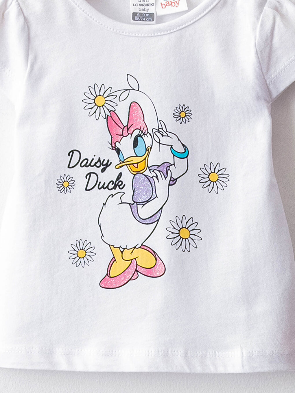 LCW baby Ensemble de pyjama en coton imprimé Daisy Duck à manches courtes et col rond pour bébé fille -S18692Z1-E5X