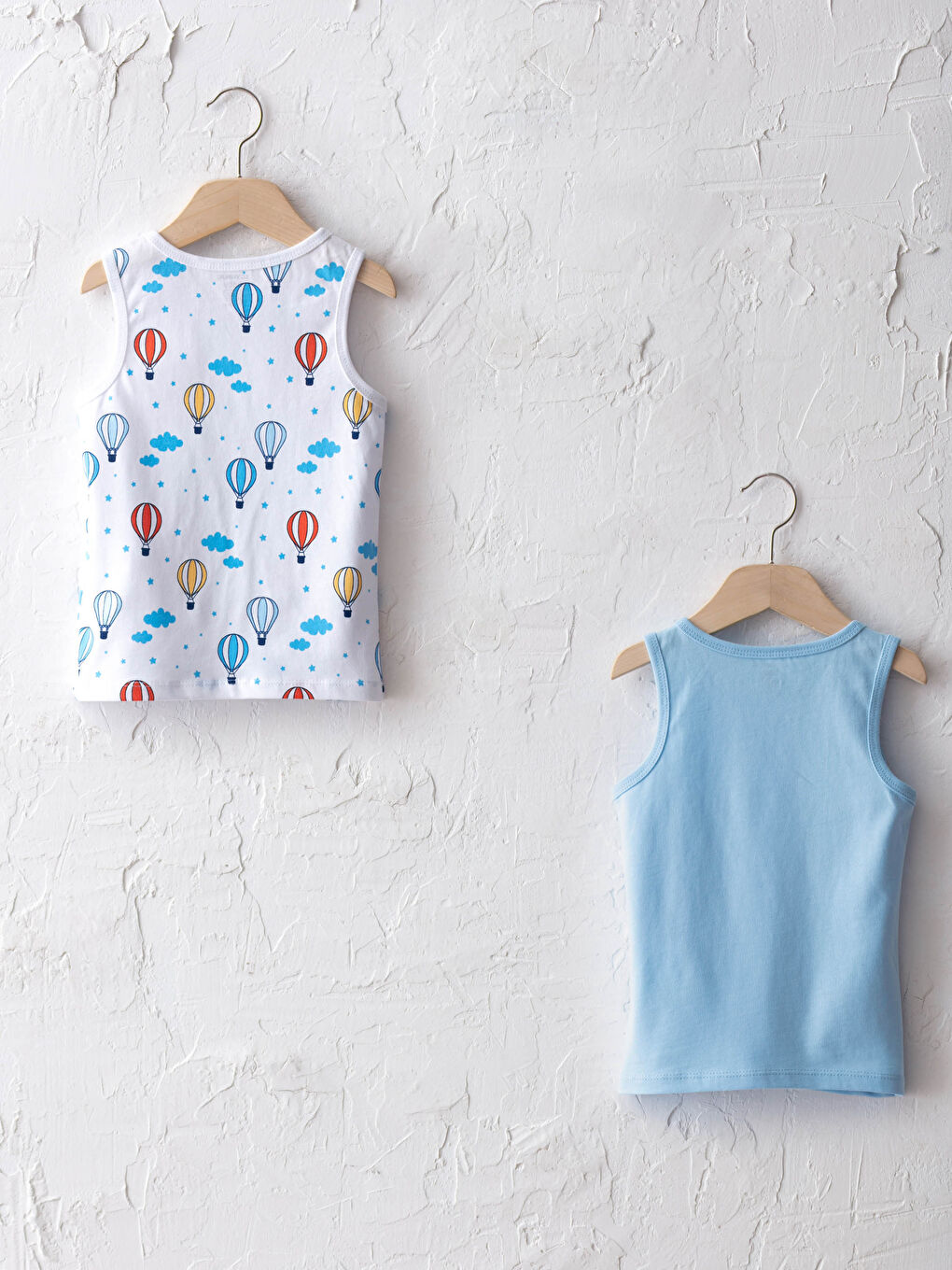 Crew Neck Cotton Baby Boy Undershirt 2 Pieces-1
