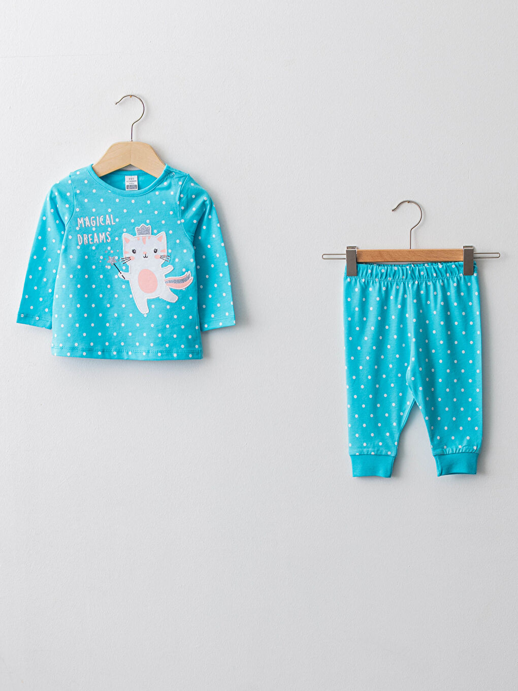 LC Waikiki Crew Neck Long Sleeve Printed Baby Girls' Pyjama Set -S18954Z1-LQQ