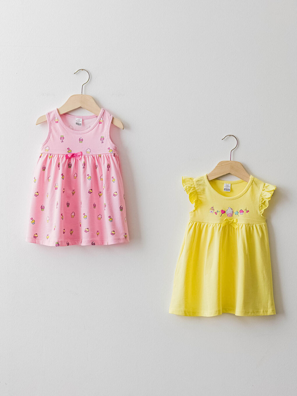 LCW baby Bisiklet Yaka Baskılı Kız Bebek Elbise 2'li -S19092Z1-LT4