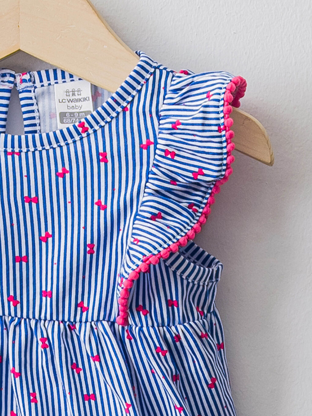 Crew Neck Ruffle Detail Baby Girl T-Shirt and Shorts 2-Piece Set-2