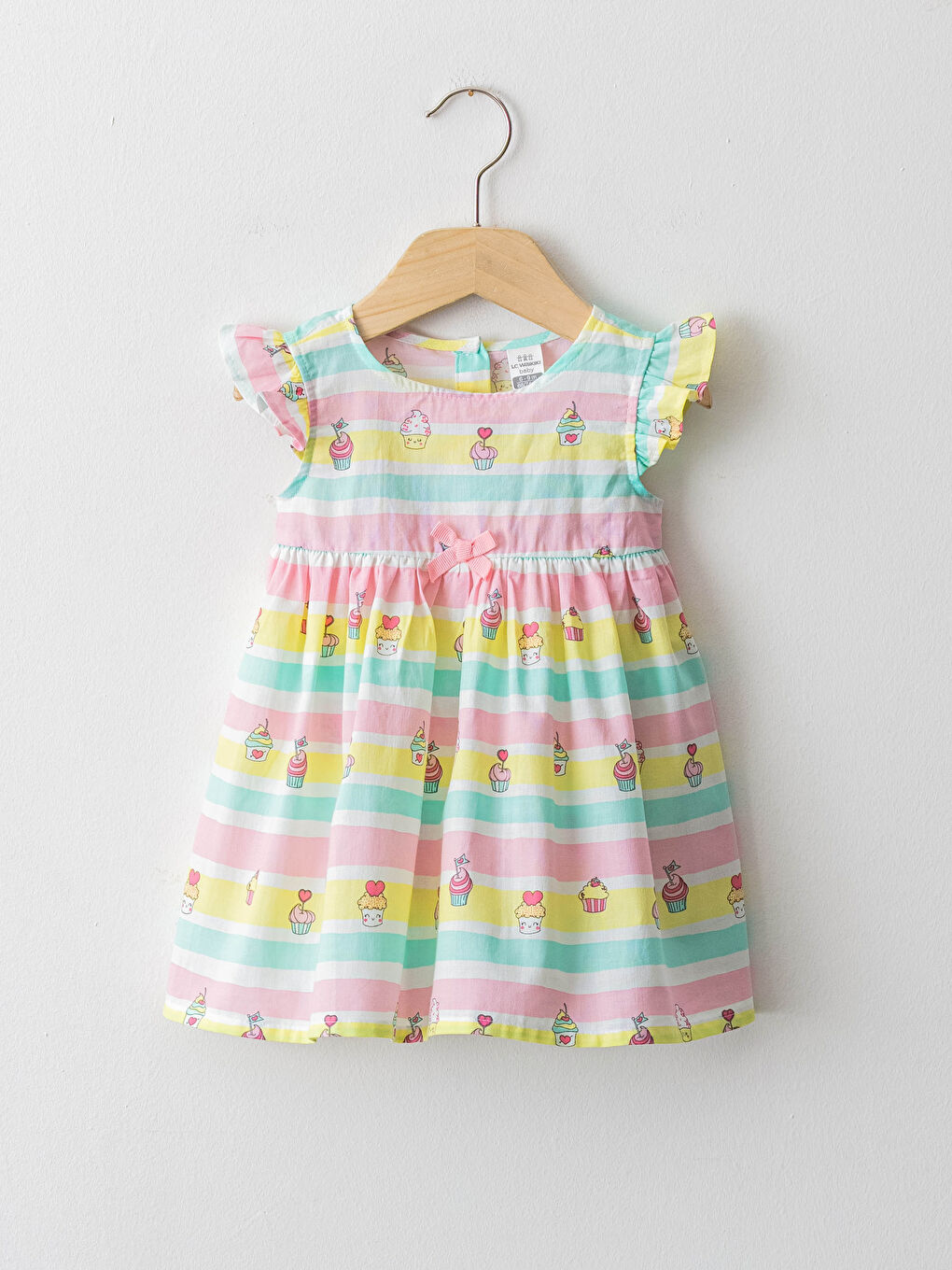 Crew Neck Printed Cotton Baby Girl Dress