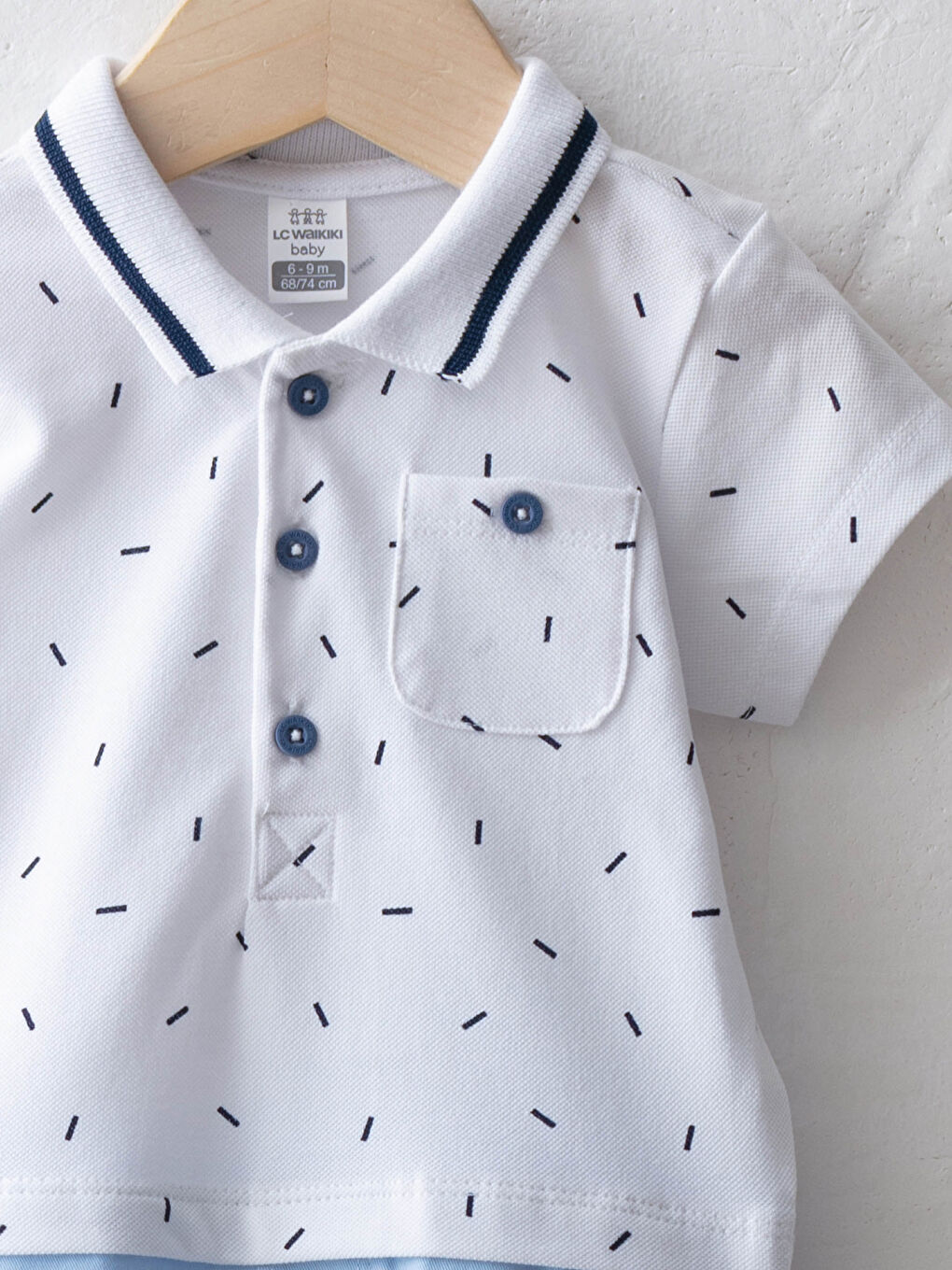 Combinaison Bébé Garçon Col Chemise Manches Courtes Imprimé Coton-2