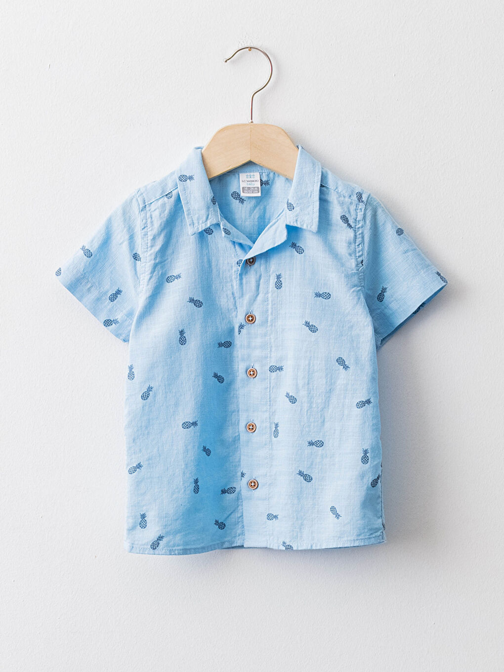 Chemise en Popeline Imprimée à Manches Courtes pour Garçon Bébé