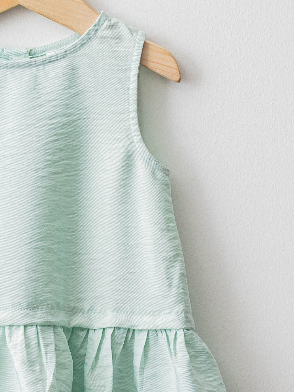 Crew Neck Basic Poplin Baby Girl Blouse-2