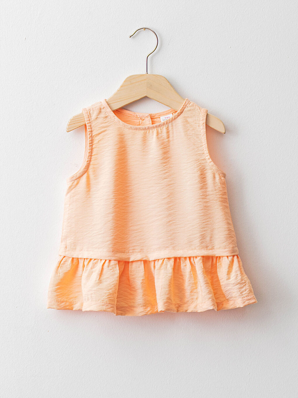 Turuncu Bisiklet Yaka Basic Poplin Kız Bebek Bluz