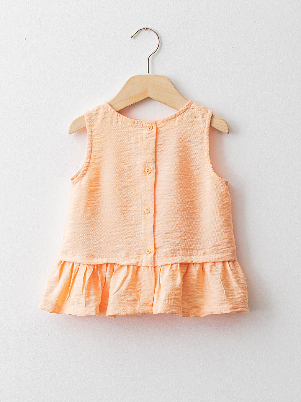 Turuncu Bisiklet Yaka Basic Poplin Kız Bebek Bluz-1