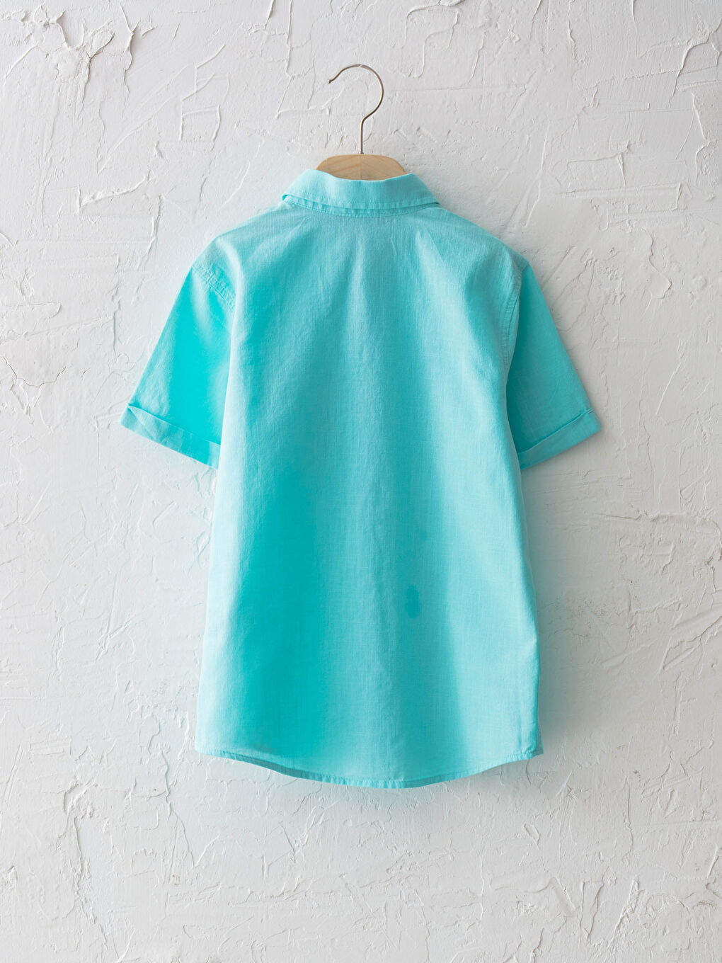 Basic Short Sleeve Boy's Poplin Shirt-1