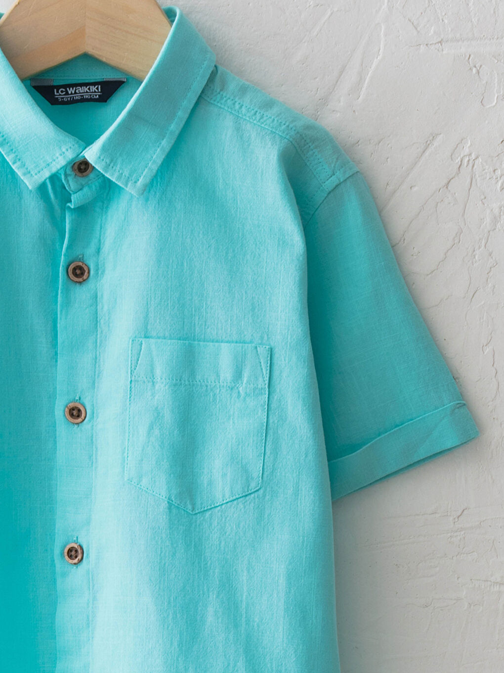 Basic Short Sleeve Boy's Poplin Shirt-2