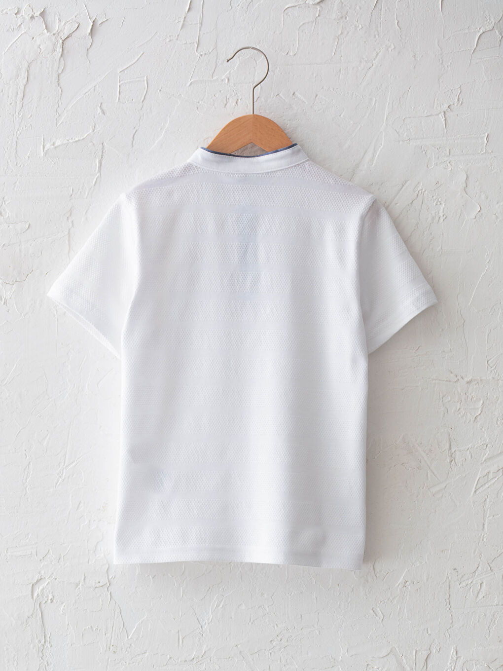 Grandad Collar Patterned Short Sleeve Boy T-Shirt-1