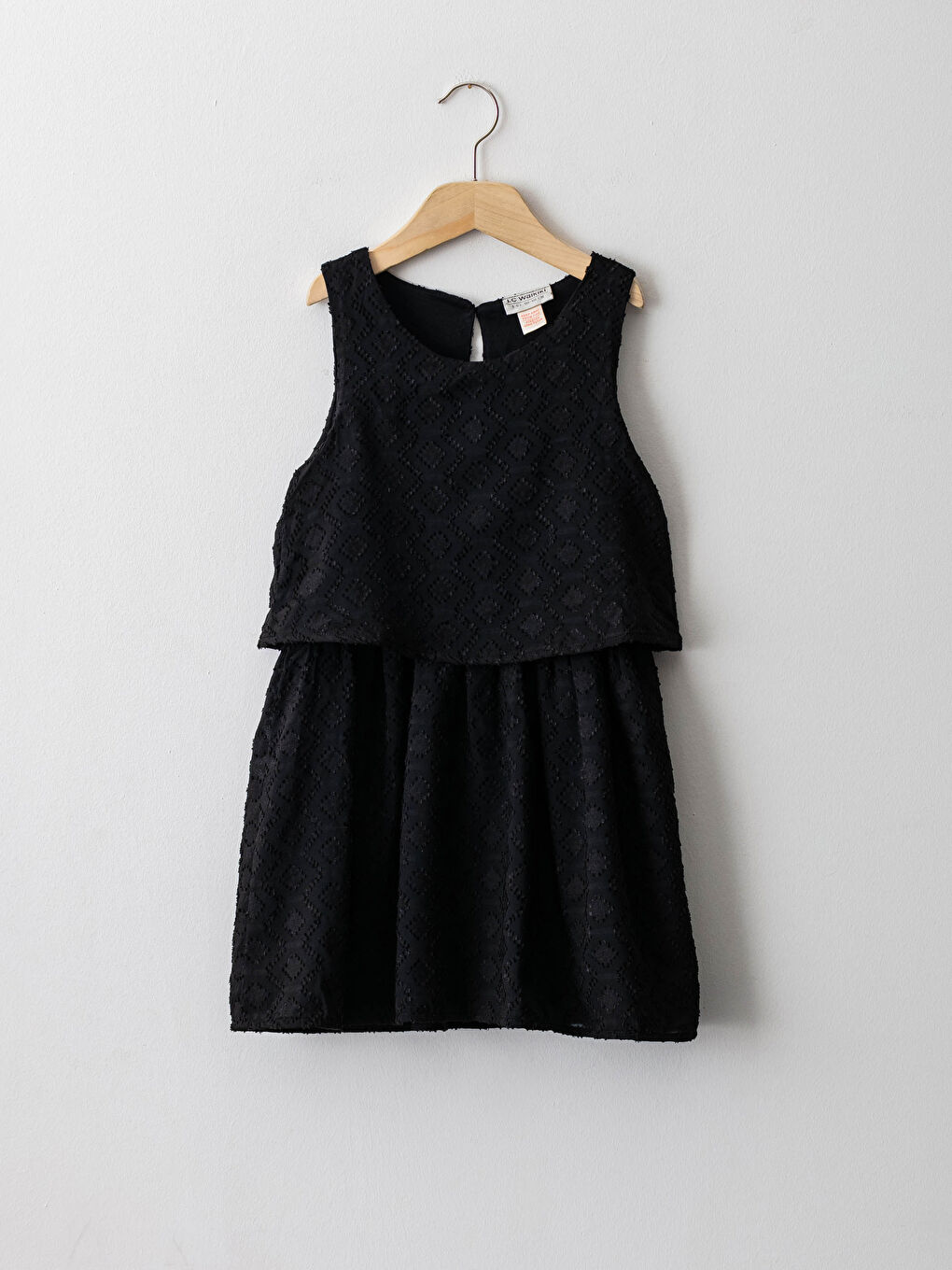 LCW Kids Crew Neck Self-Patterned Girl Dress -S19864Z4-CVL