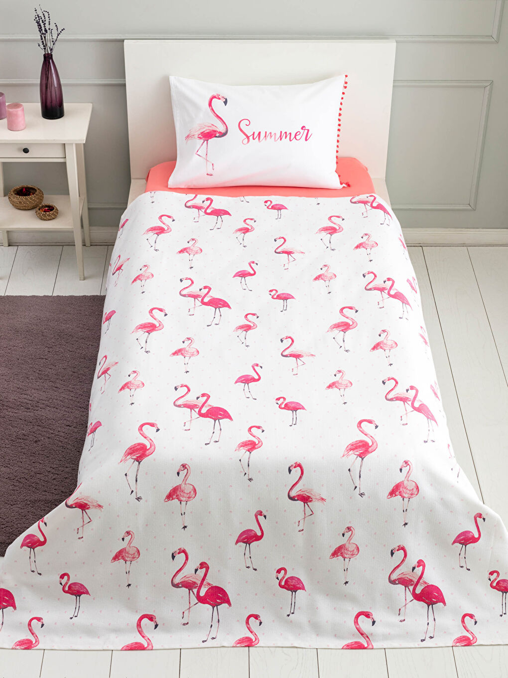 طقم مفرش سرير بيكيه مفرد بنقشة-3