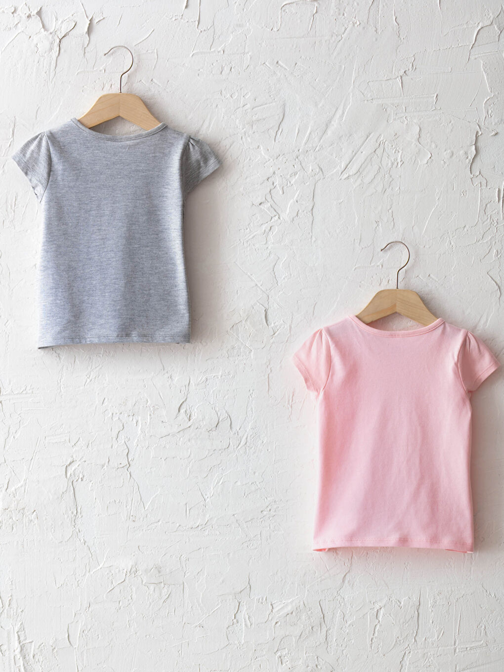 Crew Neck Short Sleeve Printed Baby Girl T-Shirt 2 Pieces-1