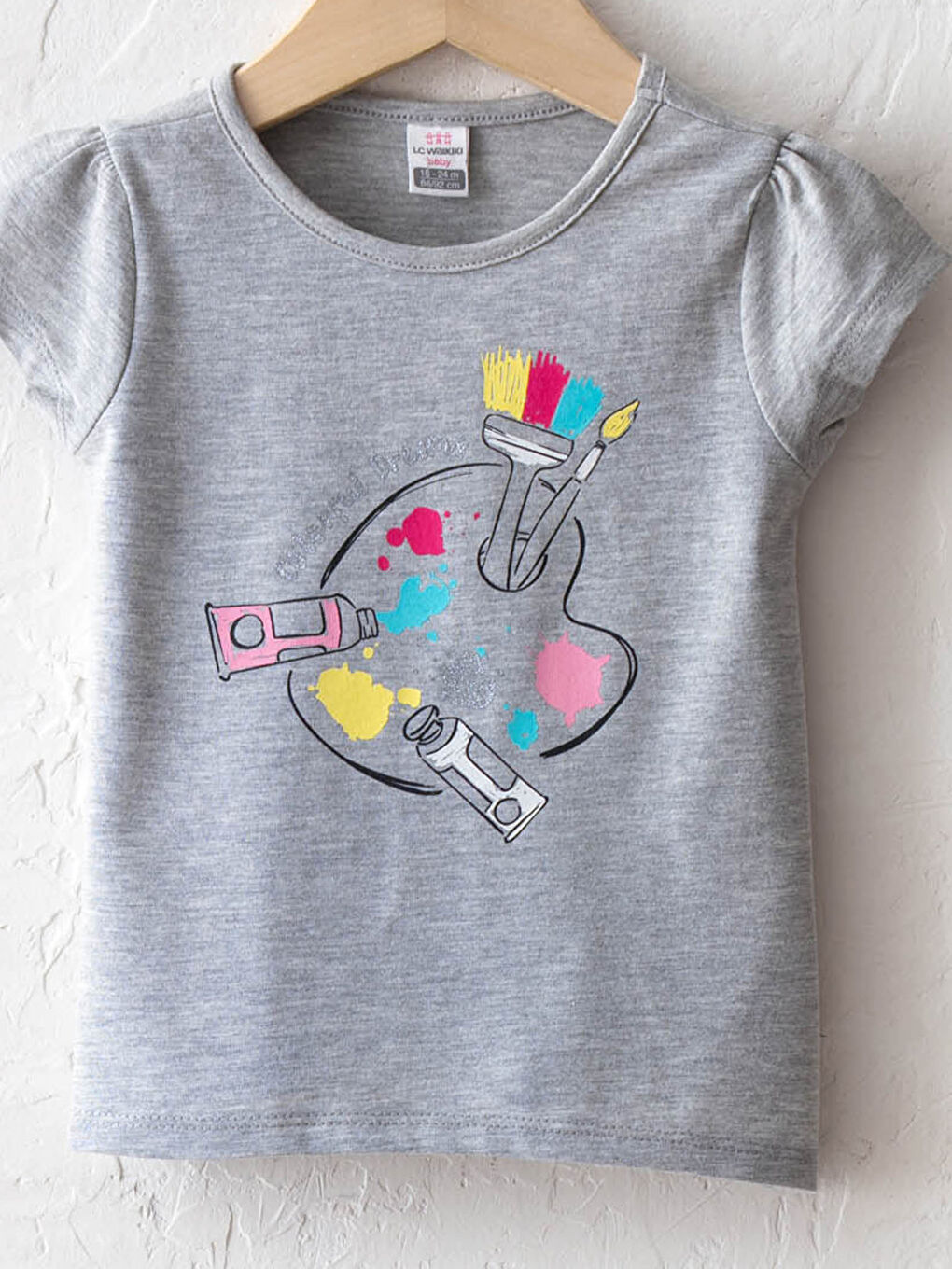 Crew Neck Short Sleeve Printed Baby Girl T-Shirt 2 Pieces-2