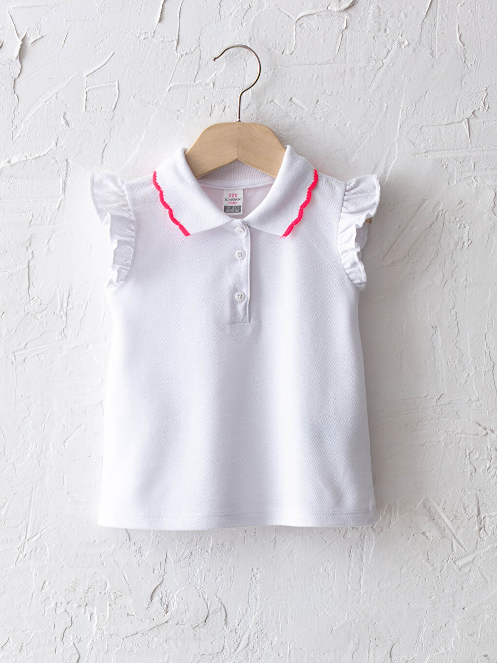 Polo Neck Short Sleeve Basic Baby Girl T-Shirt