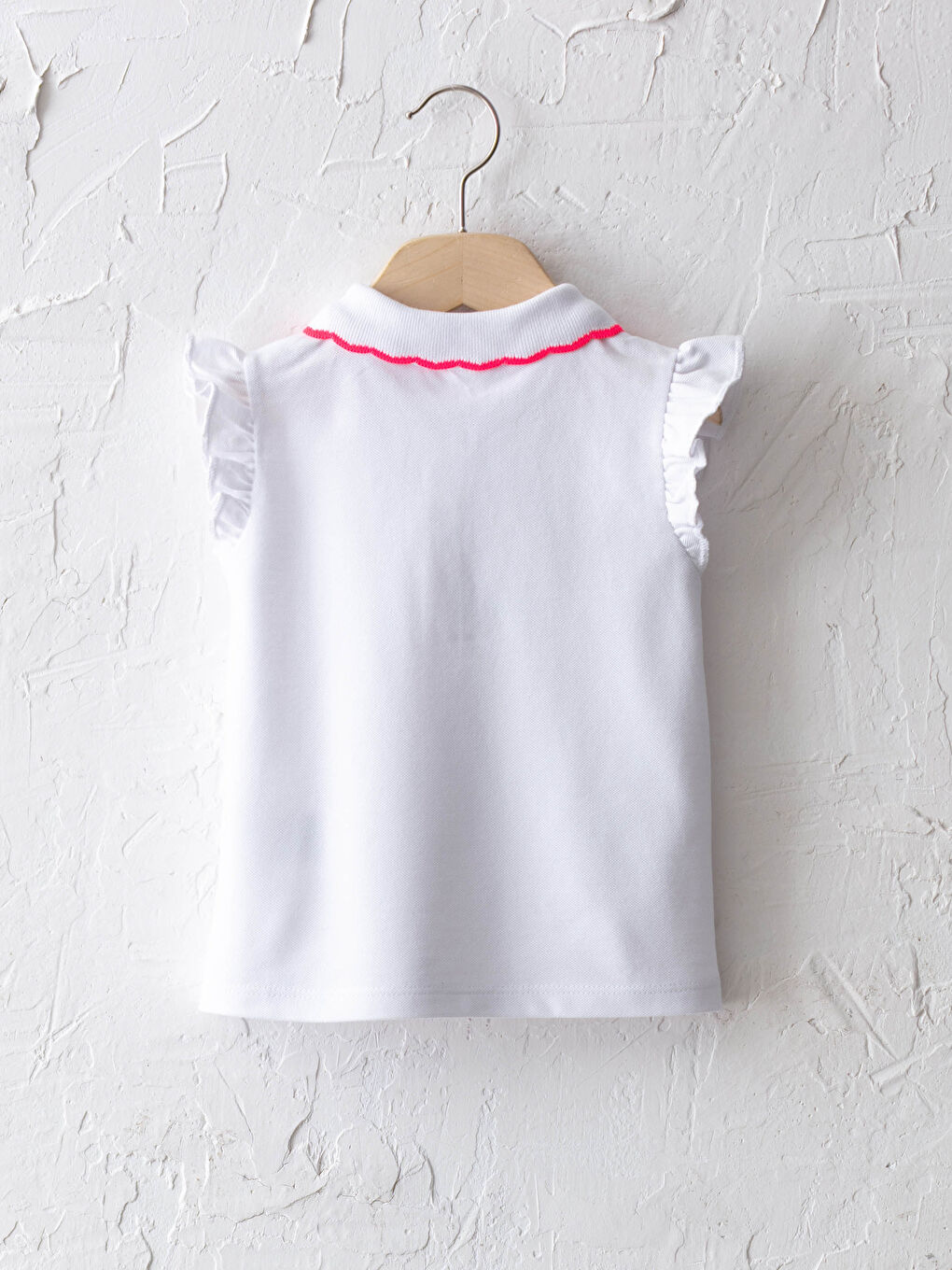 Polo Neck Short Sleeve Basic Baby Girl T-Shirt-1