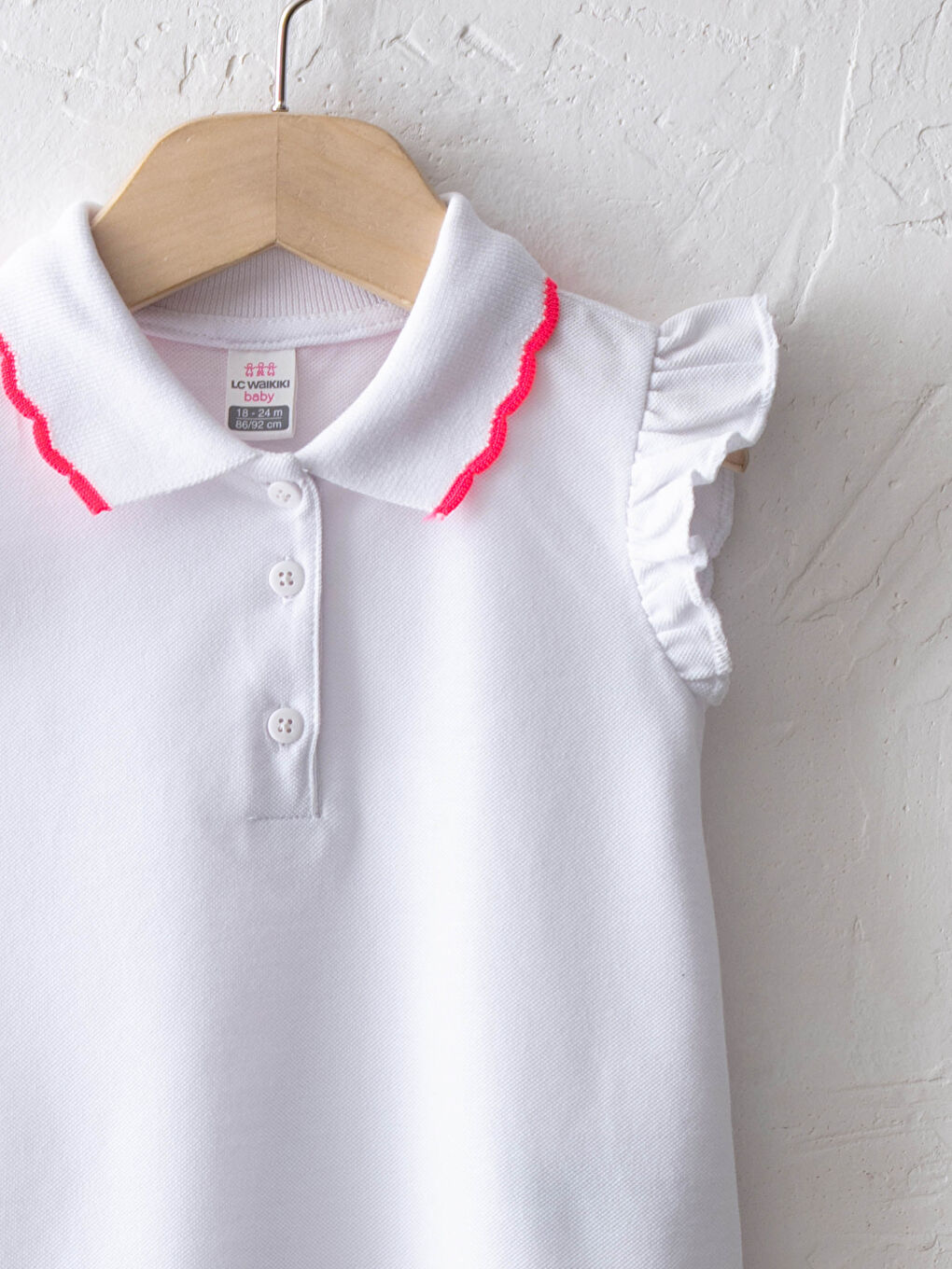 Polo Neck Short Sleeve Basic Baby Girl T-Shirt-2