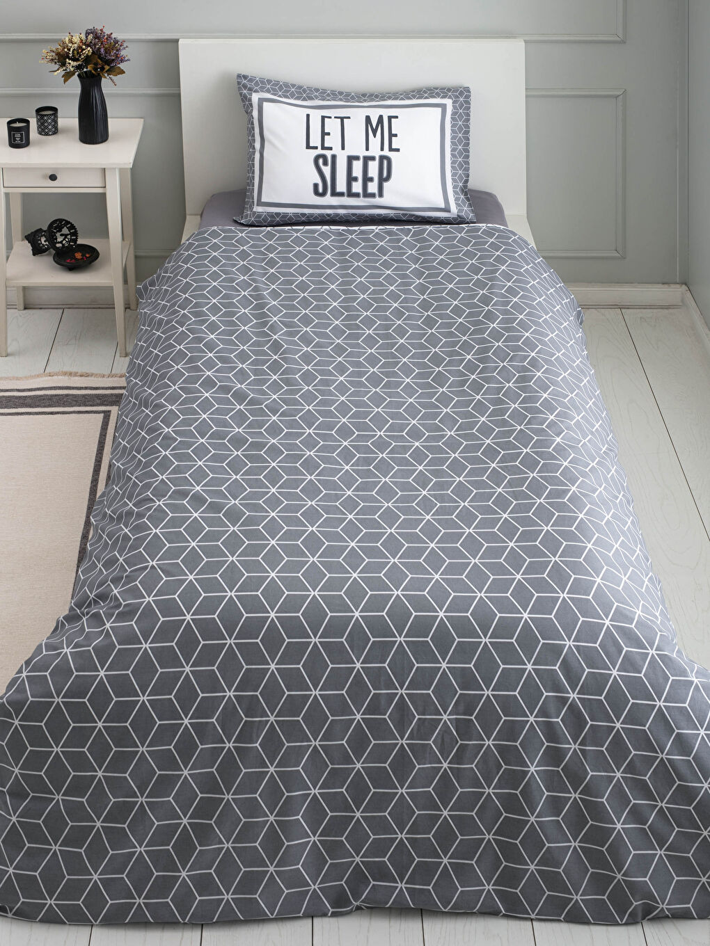 مجموعة غطاء لحاف مفرد مزدوج الجوانب منسوجة بنقشة مطبوعة-3