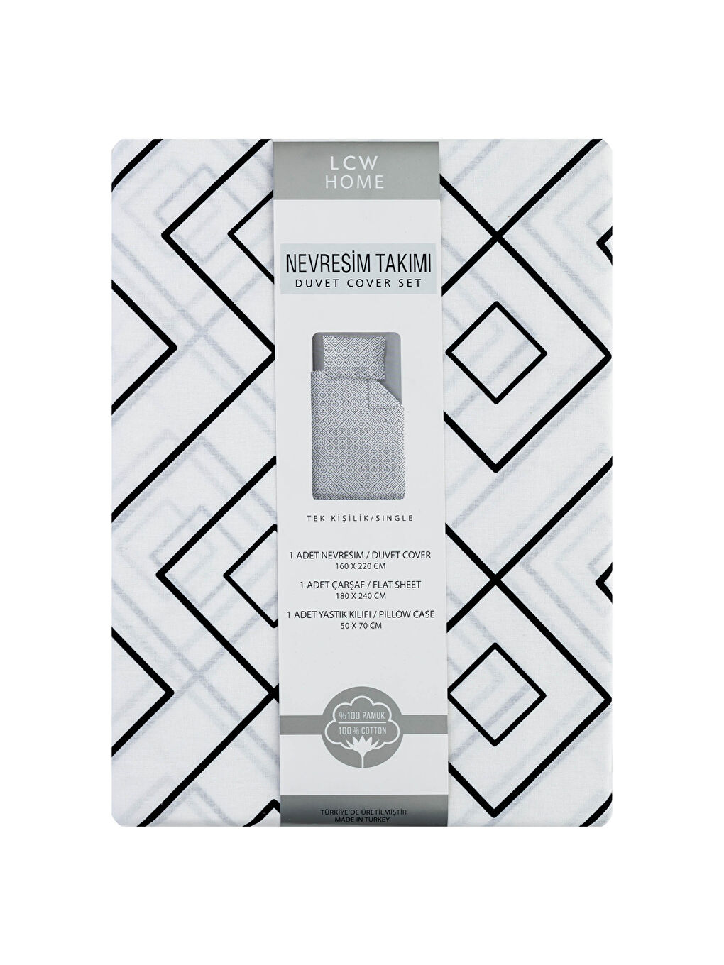 Single Patterned Woven Duvet Cover Set-6