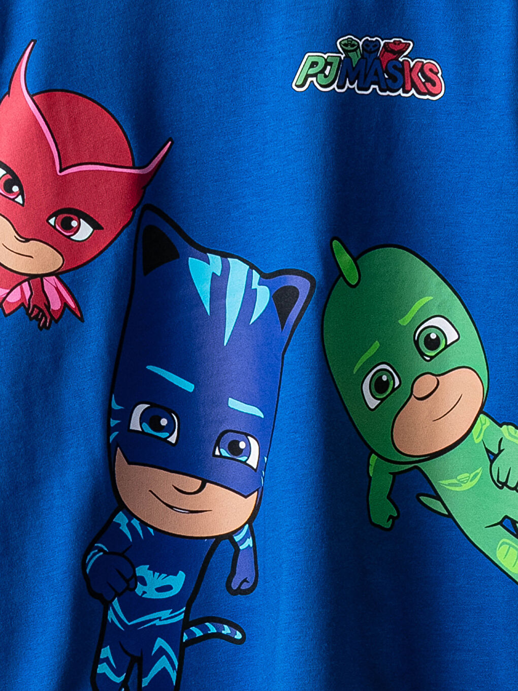 LCW Kids Στρογγυλή Λαιμόκοψη PJ Masks Εκτυπωμένο Κοντό Μανίκι Σετ Μπλούζα και Σορτς για Αγόρια -S1AB94Z4-JUF