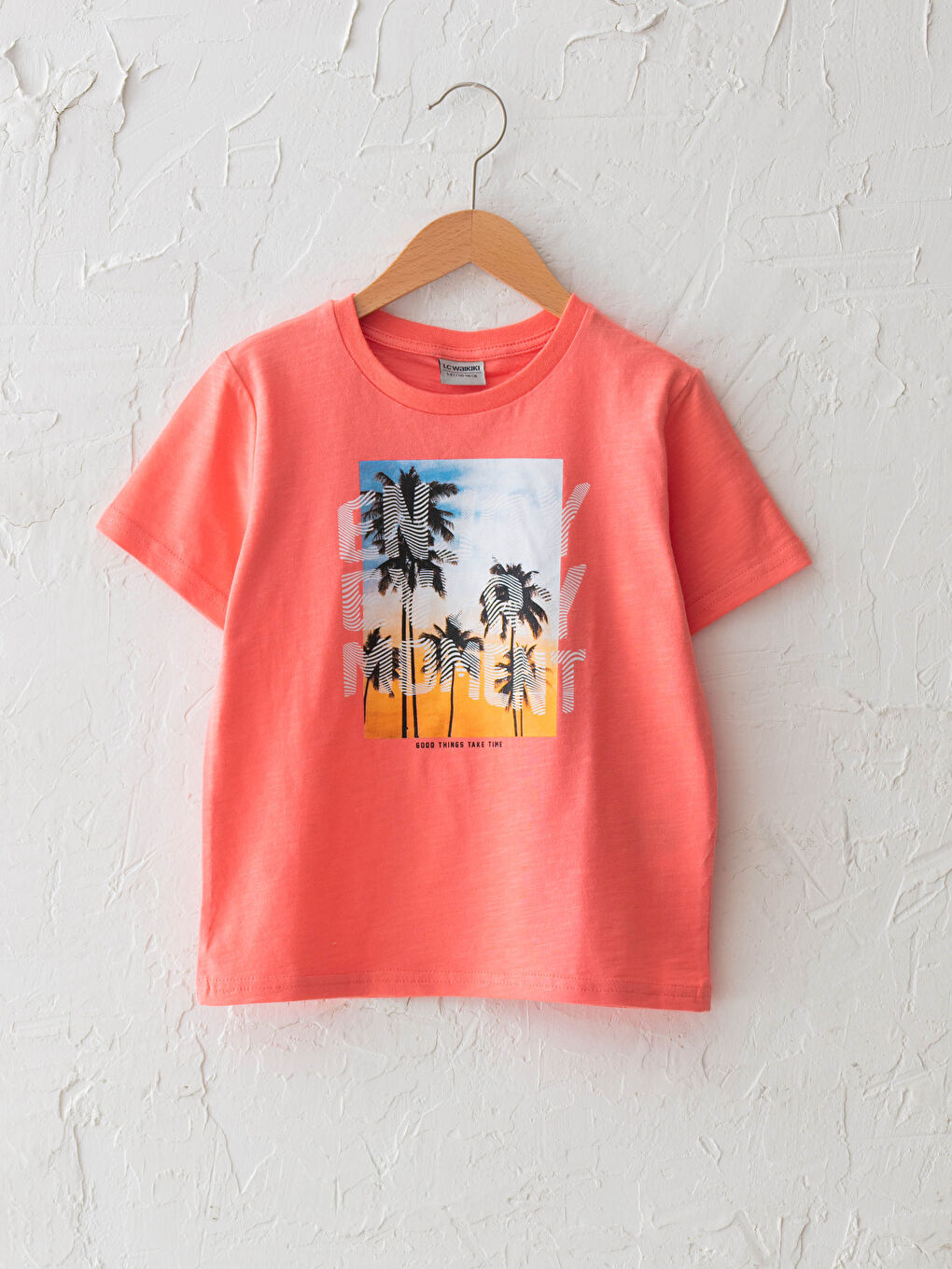 LCW Kids Rundhalsausschnitt Sonnenfarbwechsel Bedrucktes Kurzarm Jungen T-Shirt -S1AC29Z4-GFM
