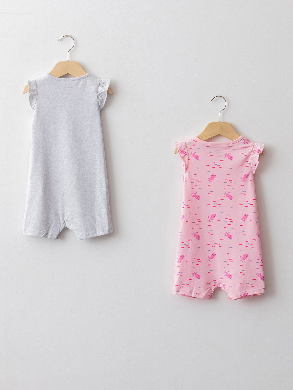 LCW baby Combinaison Bébé Fille Imprimée Col Rond Manches Courtes Lot de 2 -S1AD43Z1-LSZ