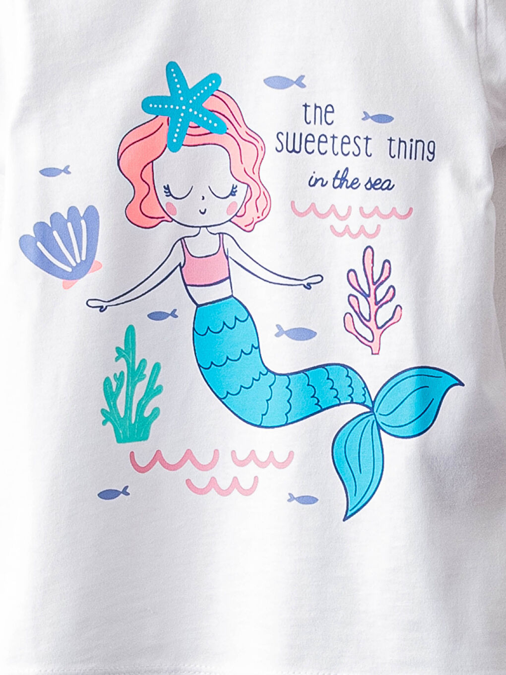 Crew Neck Short Sleeve Printed Cotton Baby Girl Pajama Set-2