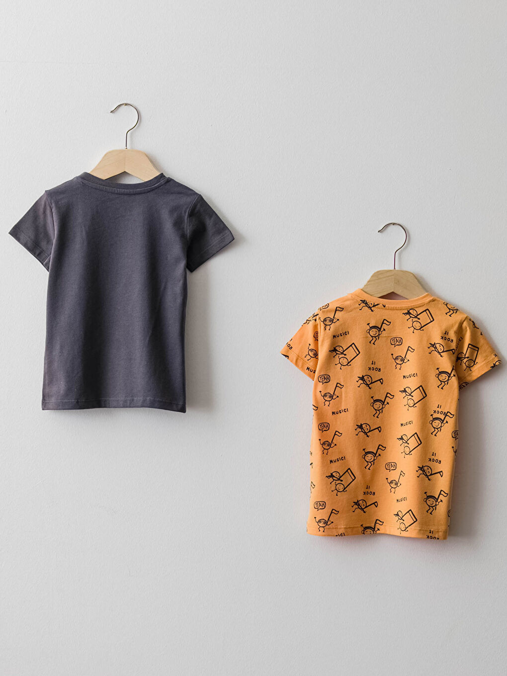 Tricou Bebeluși Băieți din Bumbac Imprimat cu Mânecă Scurtă și Guler Rotund 2 Bucăți-1