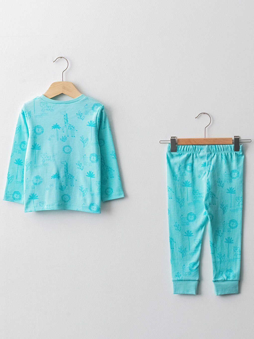 Ensemble de pyjama bébé garçon en coton imprimé à manches longues et col rond-1