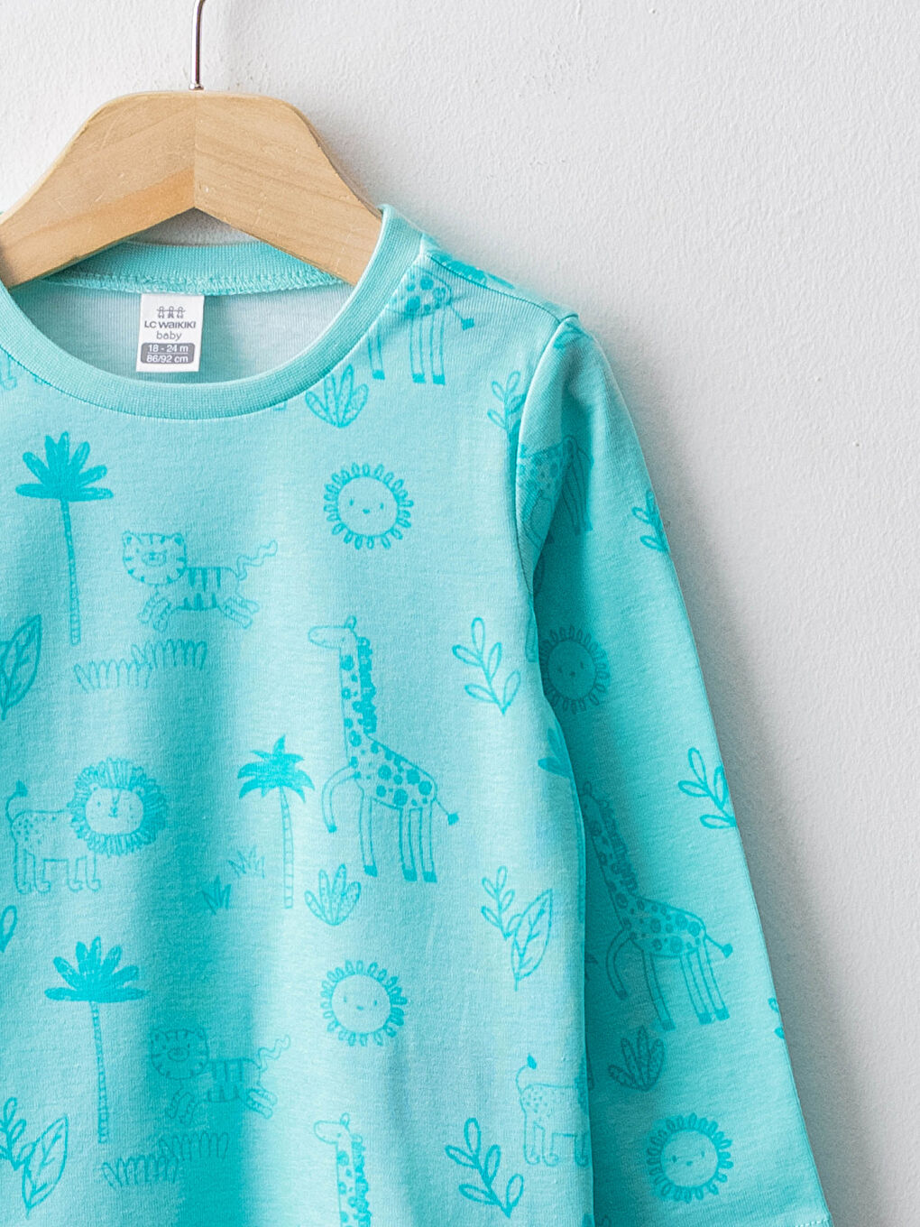 Ensemble de pyjama bébé garçon en coton imprimé à manches longues et col rond-2