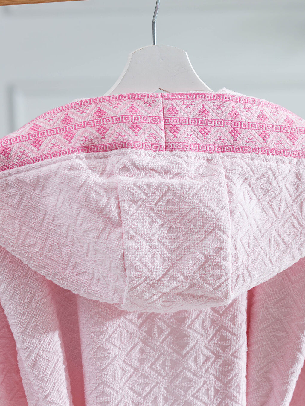 Peignoir de Bain Jacquard à Capuche pour Femmes-3