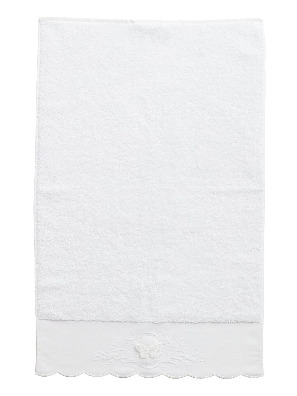 Beyaz Nakışlı Yüz Havlusu 50x80 cm-2