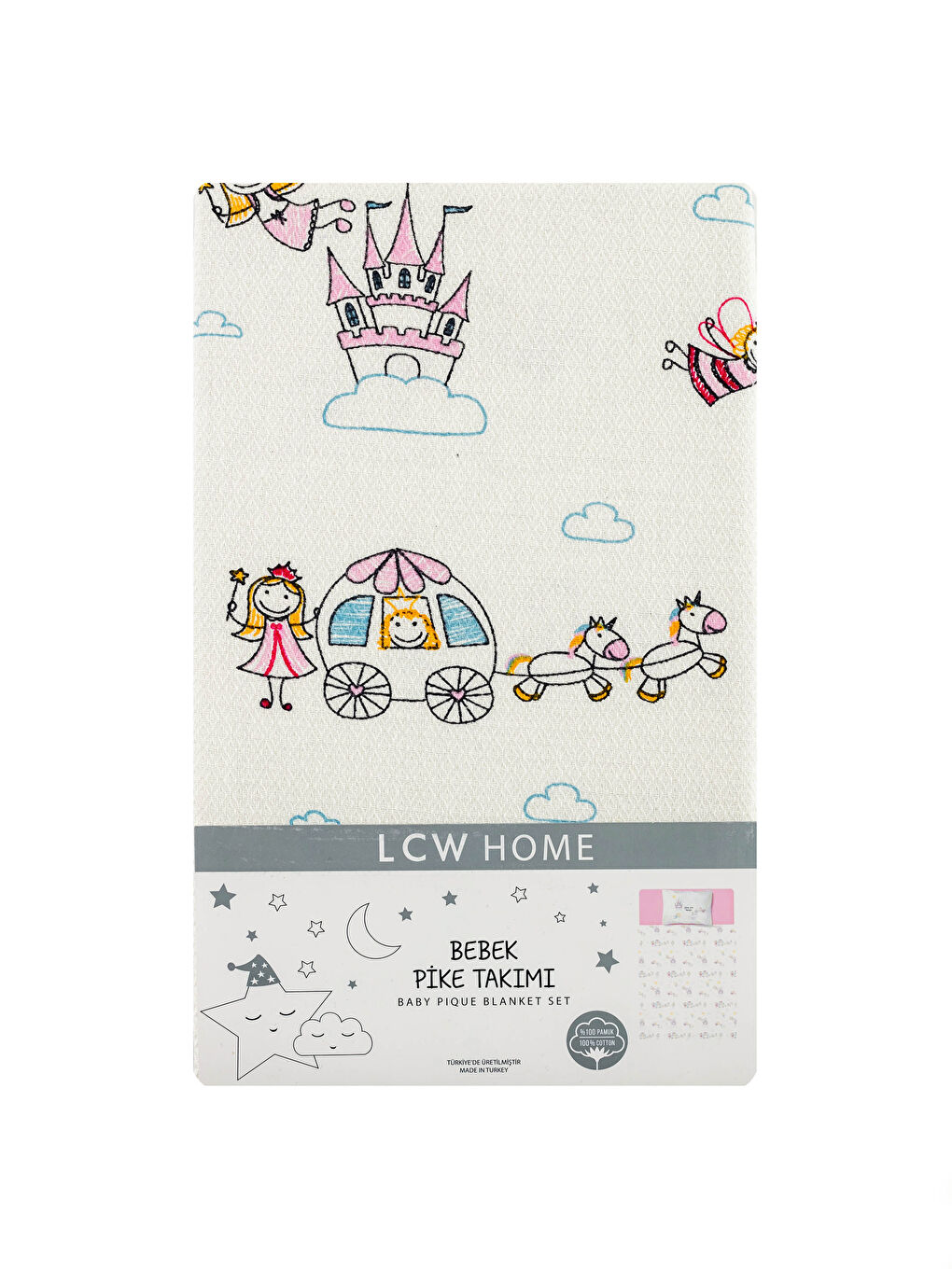 Karışık Baskılı Kız Bebek Pike Takımı-4