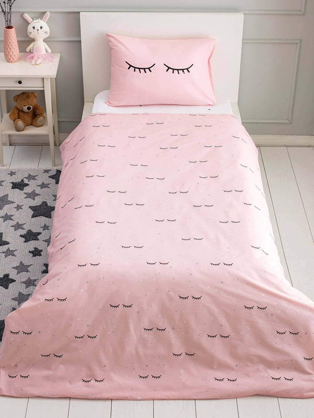 Double-Sided Patterned Woven Girl's Duvet Cover Set-3