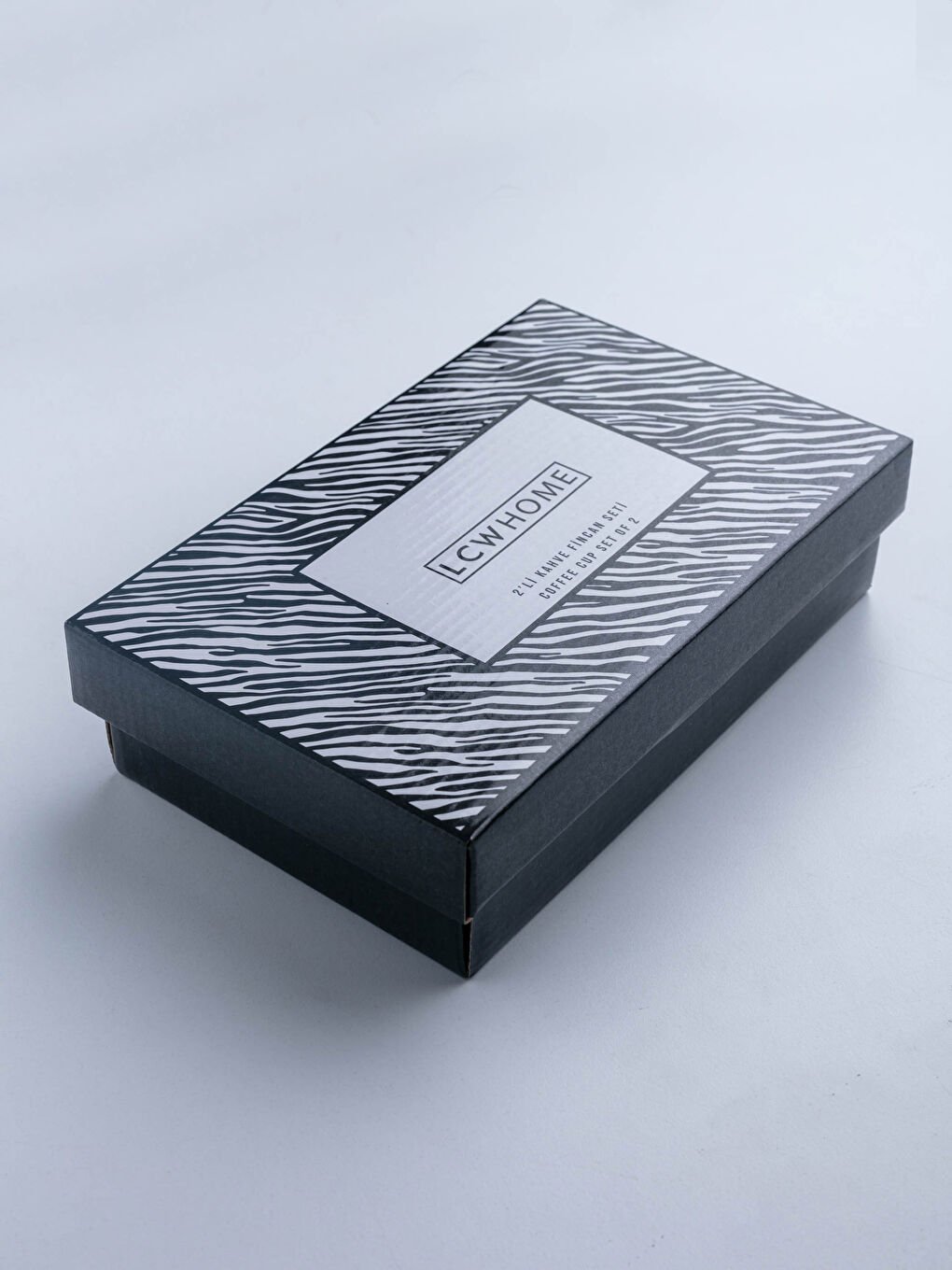 Siyah Zebra Baskılı Porselen Fincan Seti 2'li 90 ml-4