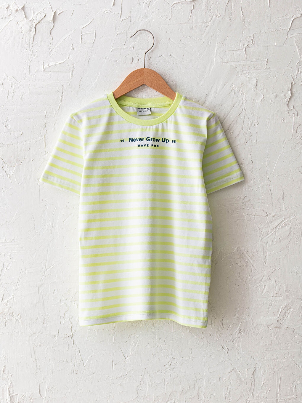 Crew Neck Striped Short Sleeve Cotton Boy T-Shirt