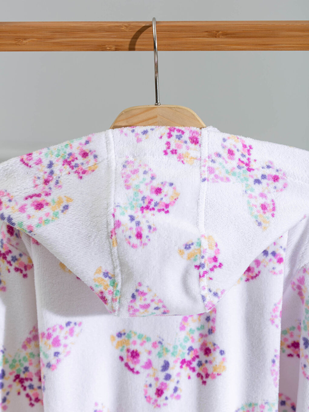 Hooded Collar Printed Girl's Bathrobe-7