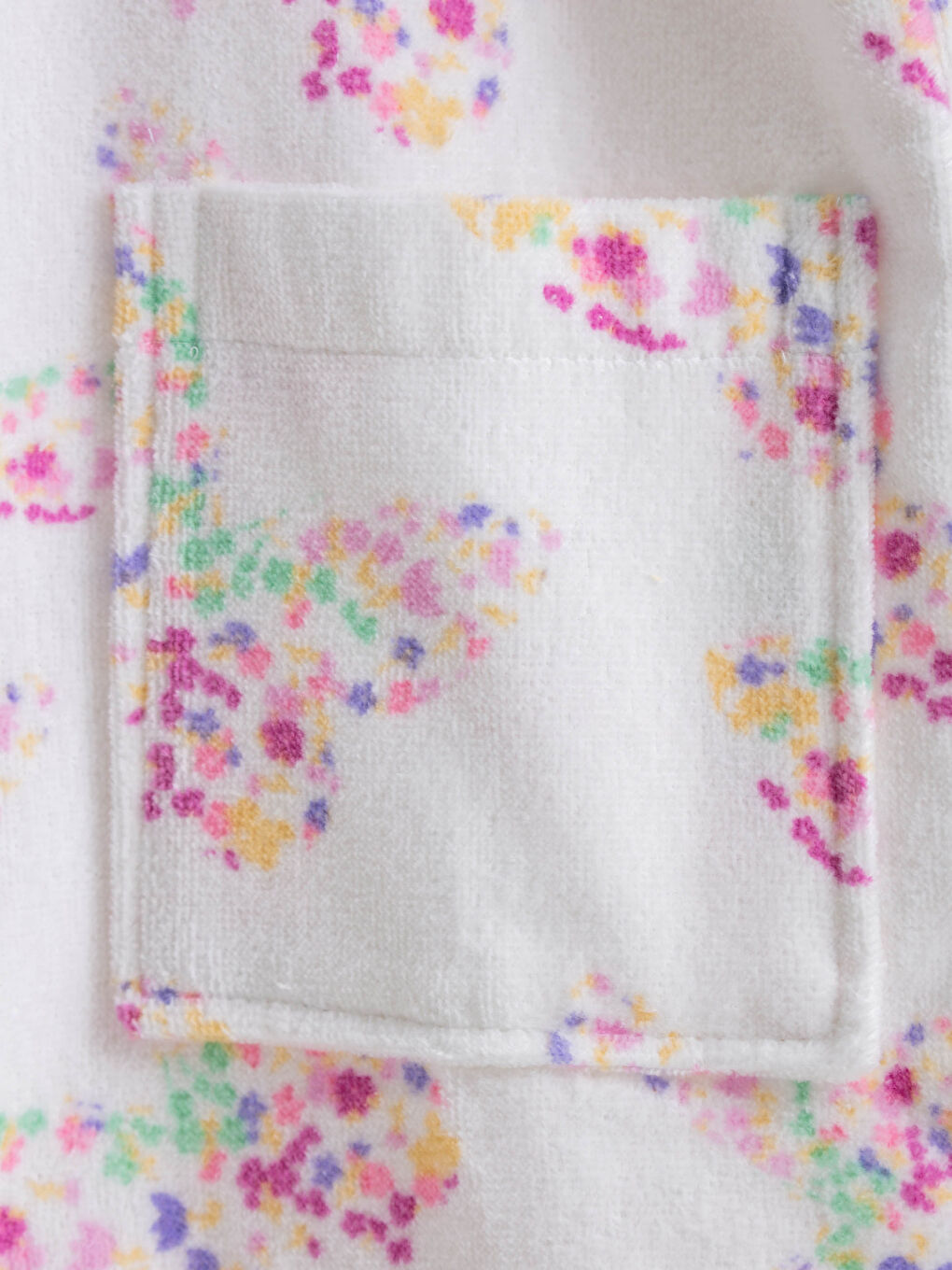 Hooded Collar Printed Girl's Bathrobe-3