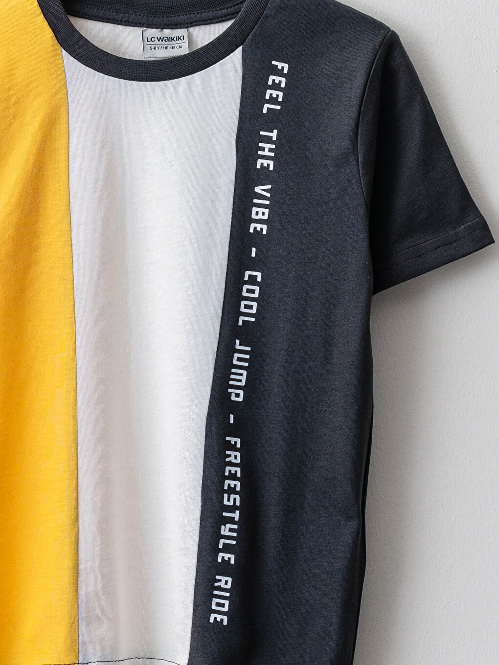 Crew Neck Color Block Short Sleeve Cotton Boy T-Shirt-2