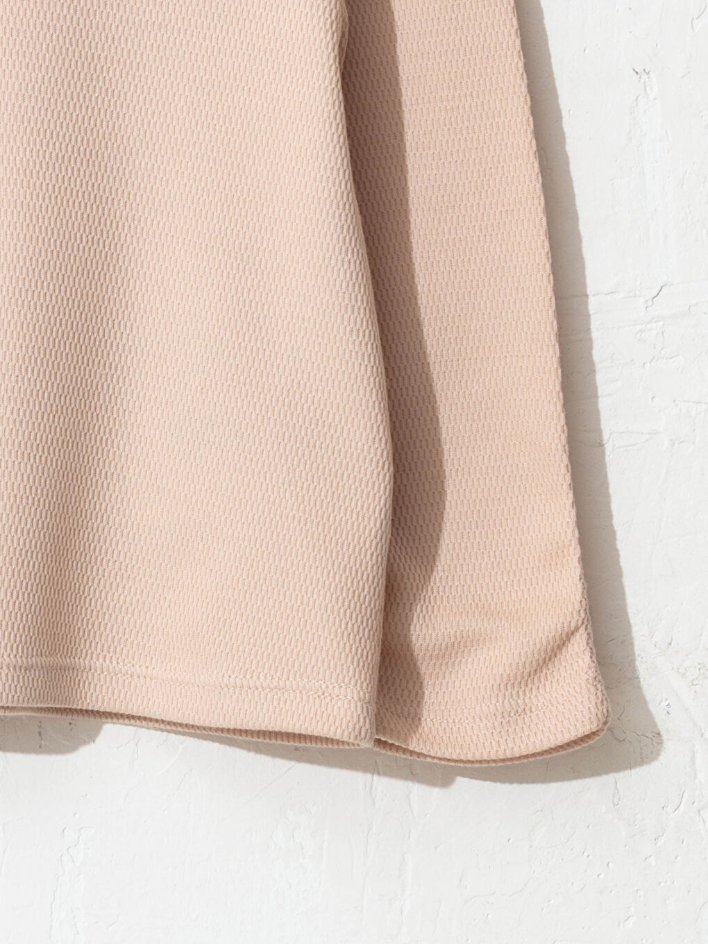 Bej Bisiklet Yaka Uzun Kol Basic Kız Bebek Tişört-2