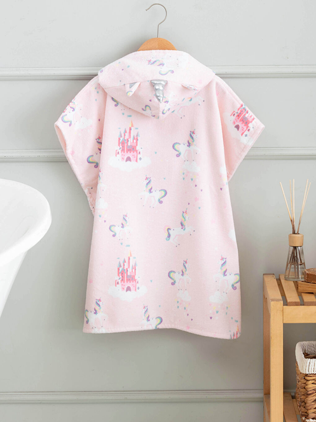 Poncho Fille Imprimé À Capuche-1