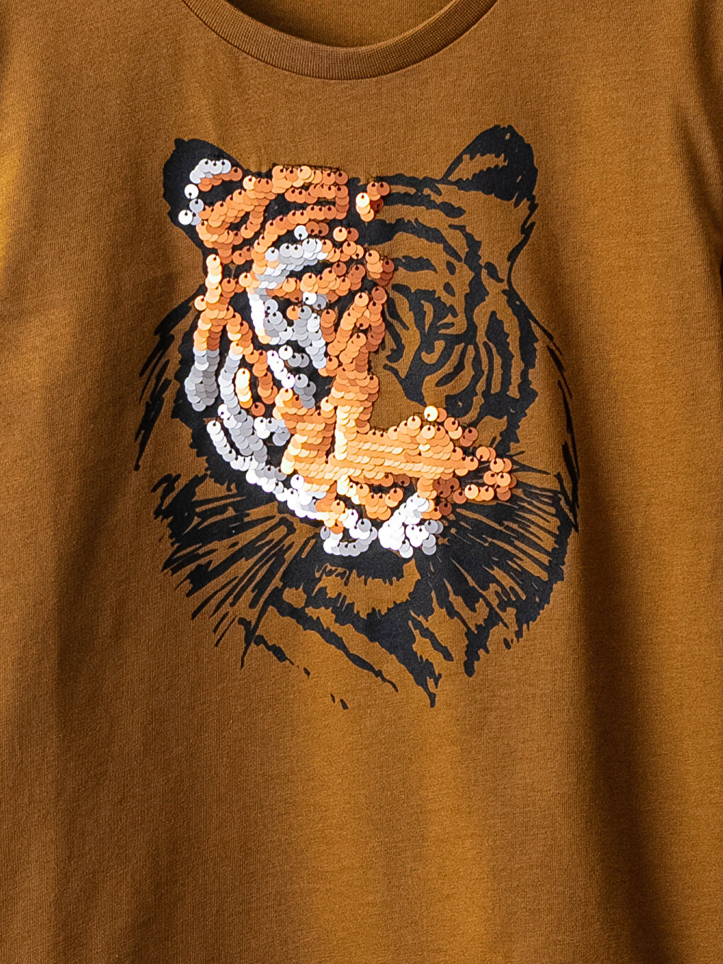 Crew Neck Printed Sequins Embroidered Short Sleeve Boy T-Shirt-2