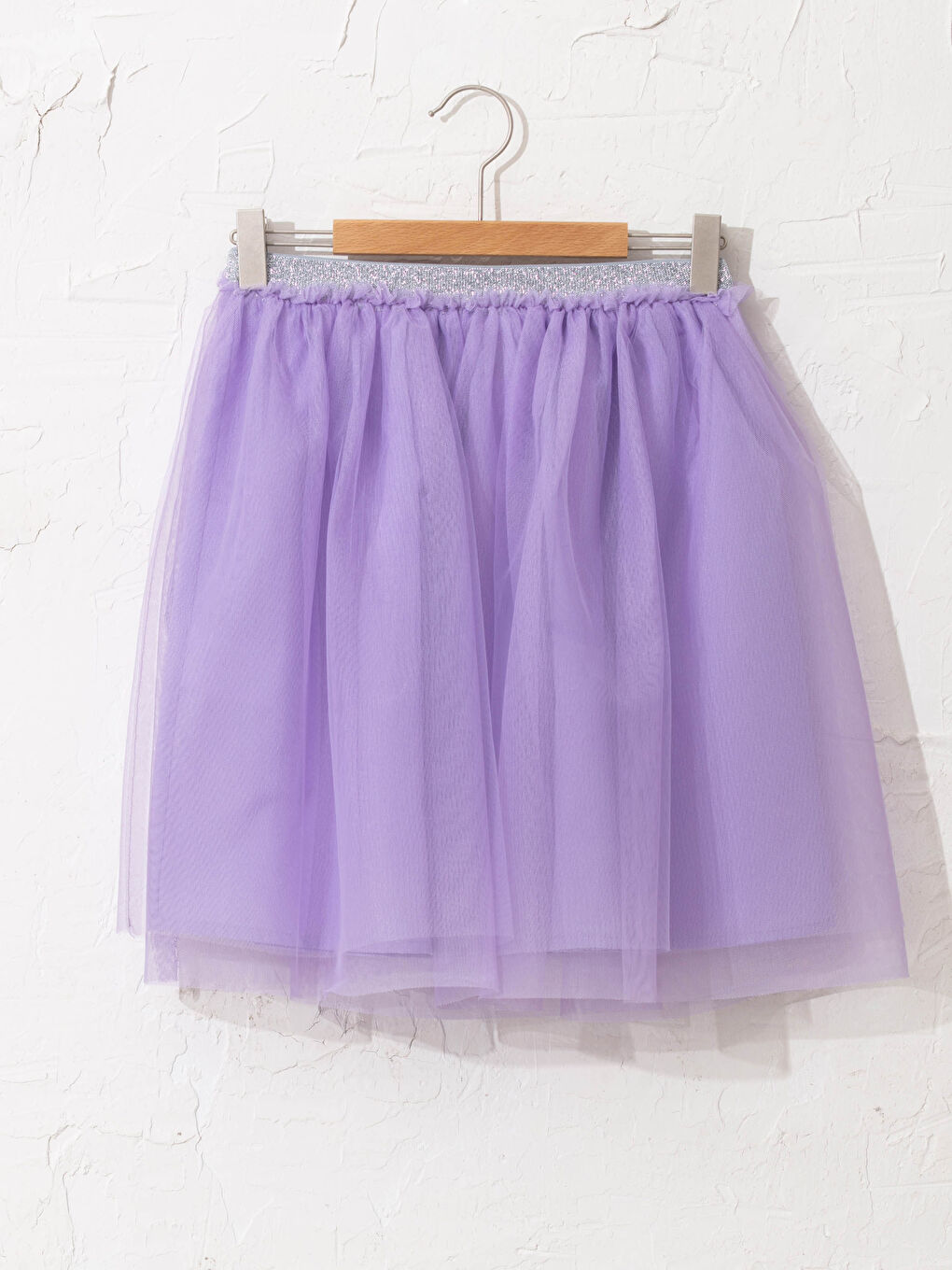 Jupe de Ballet en Tulle pour Fille avec Taille Élastique Argentée-3