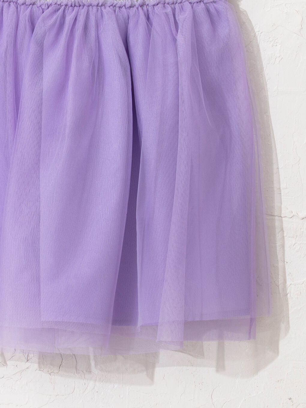 Jupe de Ballet en Tulle pour Fille avec Taille Élastique Argentée-5