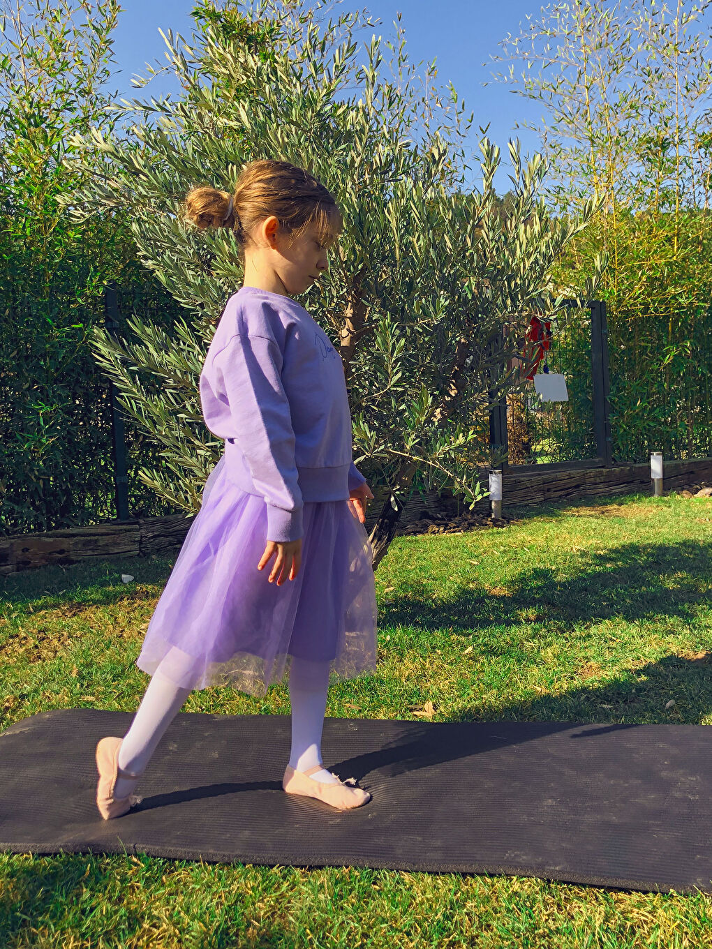 Jupe de Ballet en Tulle pour Fille avec Taille Élastique Argentée