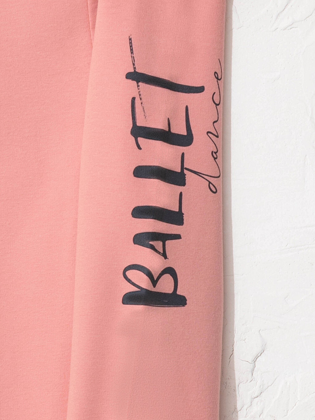 Pembe Baskılı Pamuklu Kız Çocuk Uzun Bale Tayt-2