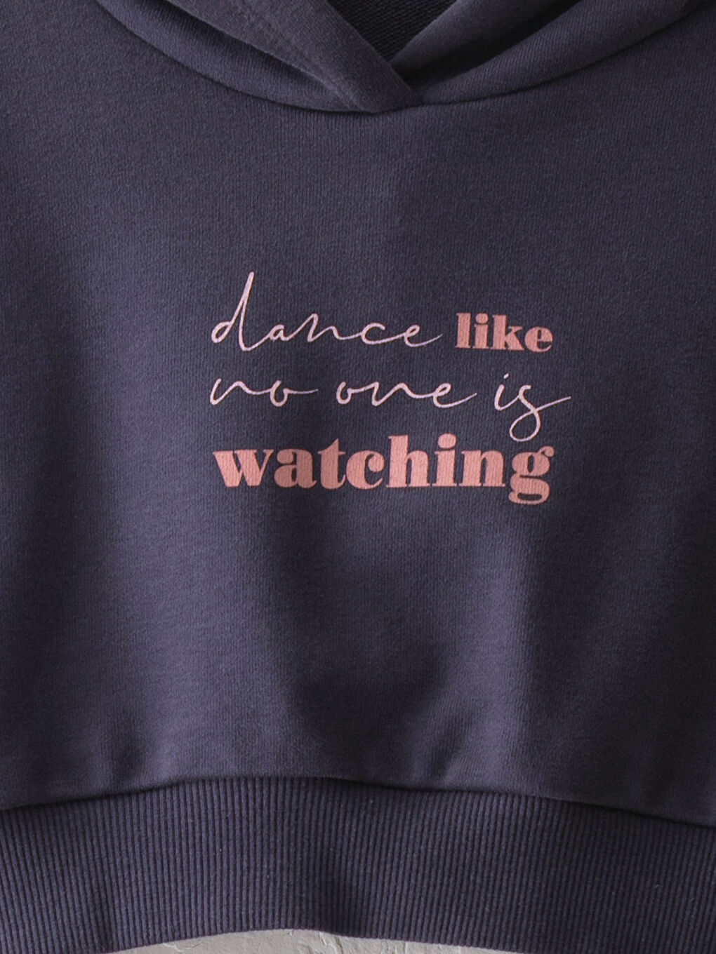 Antrasit Kapüşonlu Yazı Baskılı Uzun Kollu Kız Çocuk Sweatshirt-2