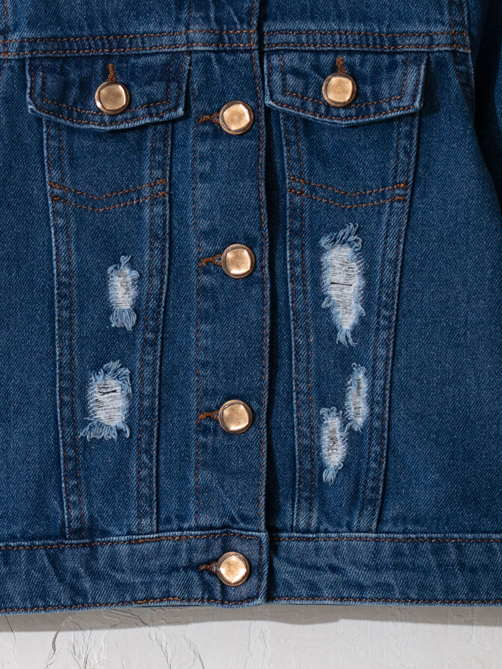 Veste en jean fille à manches longues-2