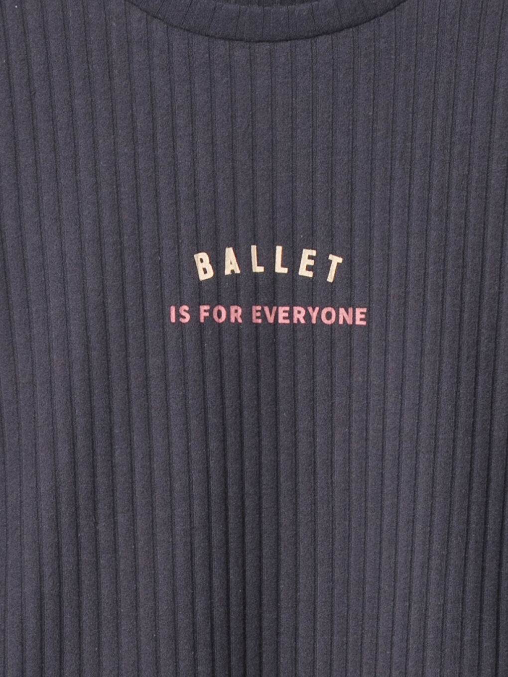 Antrasit Bisiklet Yaka Baskılı Uzun Kollu Kız Çocuk Bale Mayosu-2