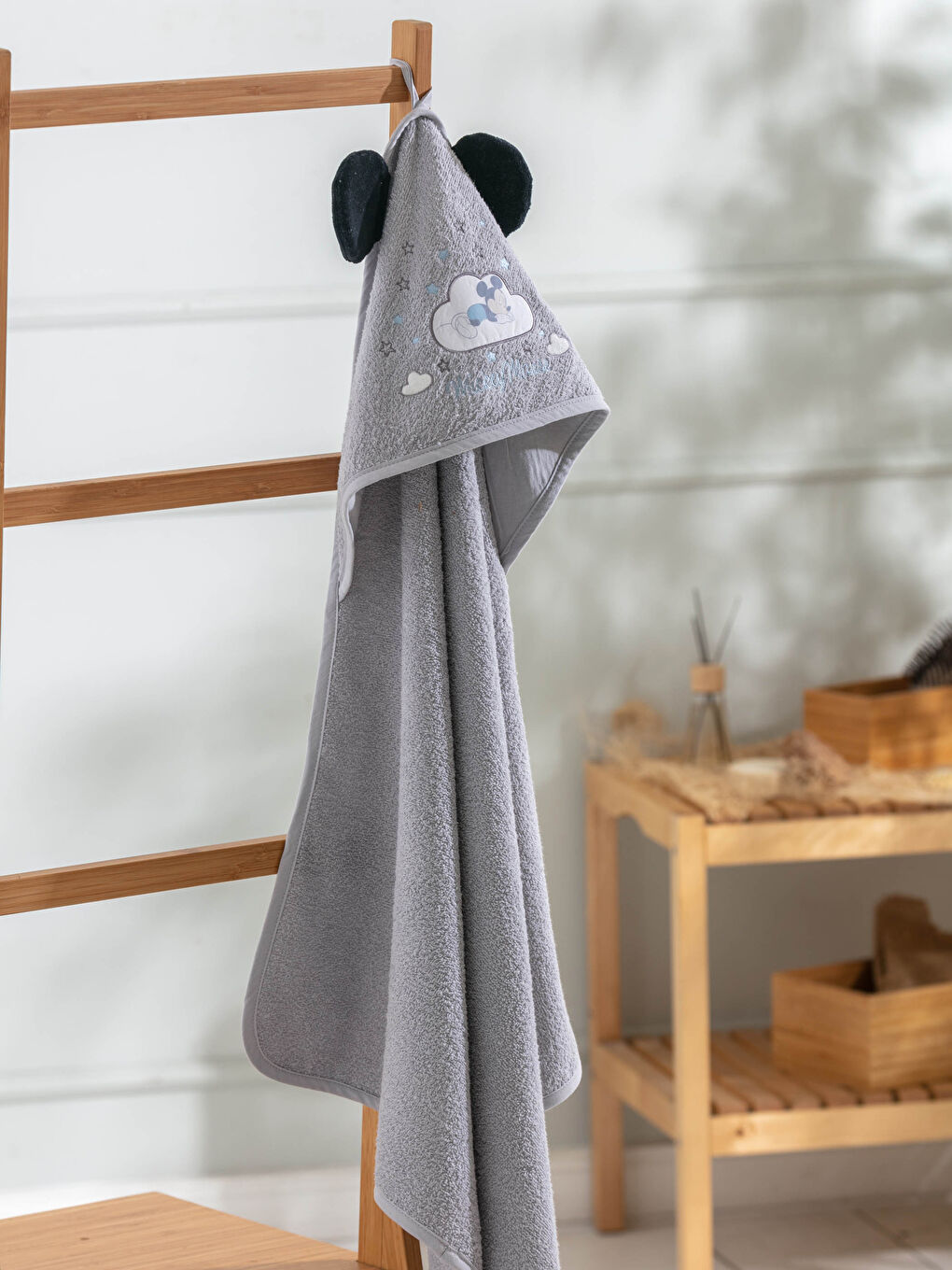 Mavi Erkek Bebek Mickey Mouse Lisanslı Banyo Havlusu